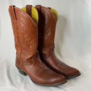 Nocona Boots Men’s Brown Leather Pointed Toe Western Cowboy Boots Size 8.5B EUC